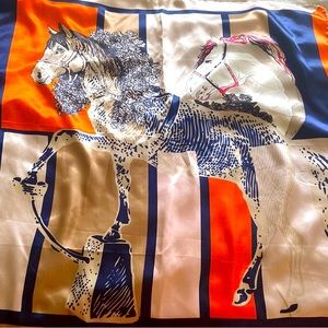 NEW Vibrant HORSES SCARF WRAP 35.25”x35.25” inches square